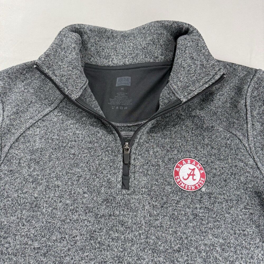 Alabama Crimson Tide Mens Gray LS ¼ Zip Pullover Sz Medium